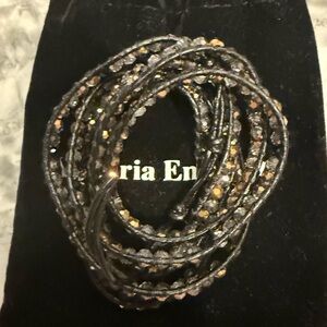 Victoria Emerson-Black and Gold Wrap Bracelet